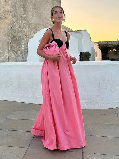 Bárbara - Vestido largo con tirantes y escote halter