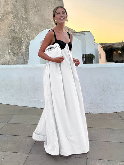 Bárbara - Vestido largo con tirantes y escote halter