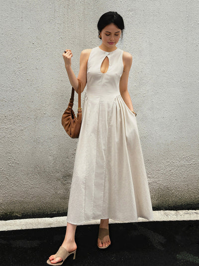 Hilary - Vestido largo recortado bohemio