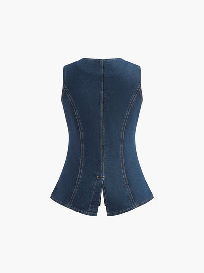 Saula - Conjunto de chaleco vaquero con pantalón corto