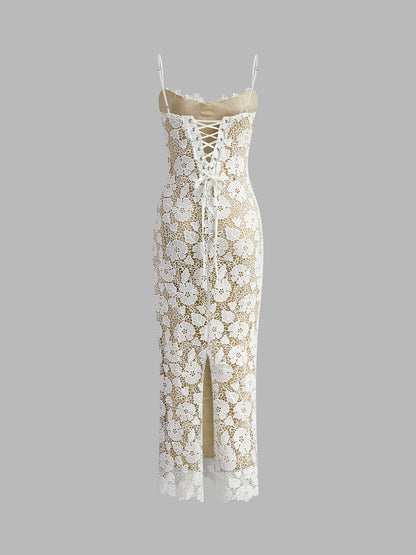 Cami - Vestido semitransparente de encaje de doble capa