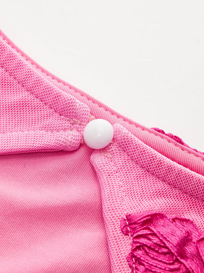 Emily - Romance Floral Vestido de Malla sin Espalda