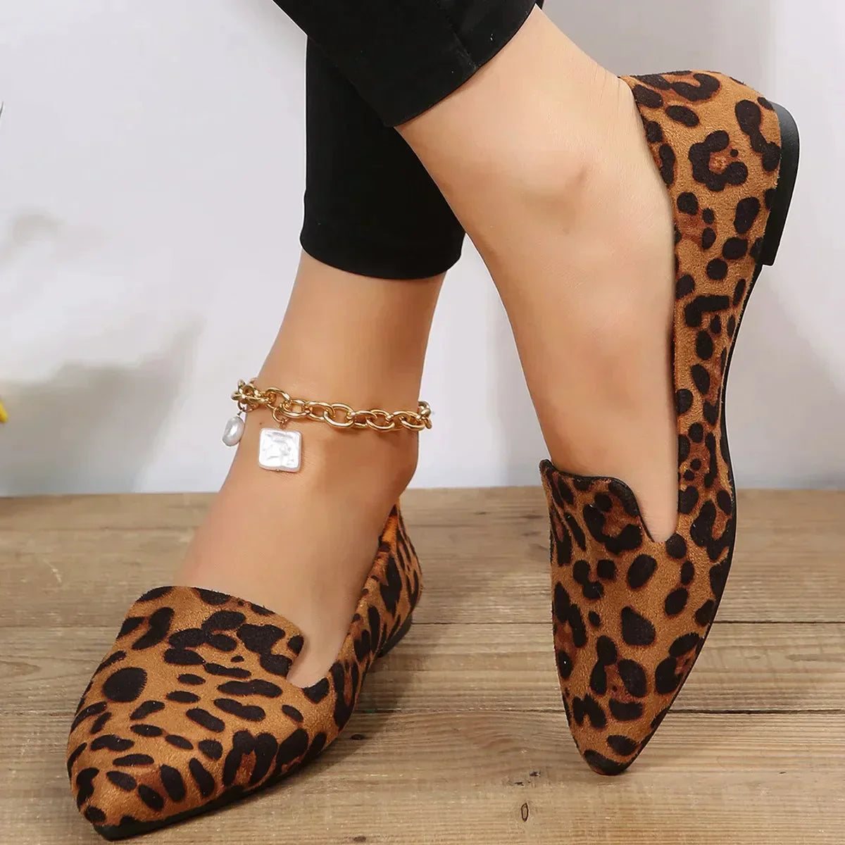 Ivy - Mocasines con punta de leopardo
