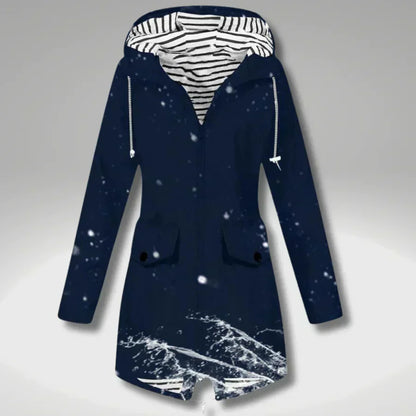 Abrigo mujer impermeable ligero con capucha ajustable - Jade