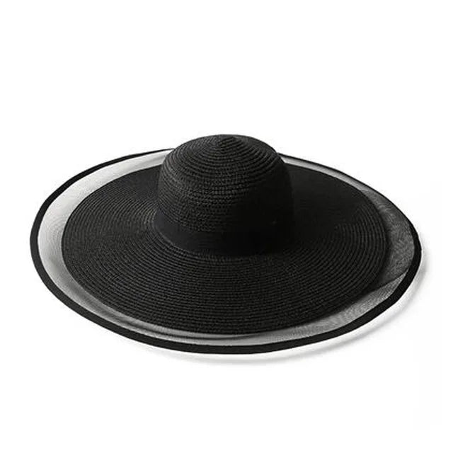 Sombrero de paja de ala grande temperamento moda