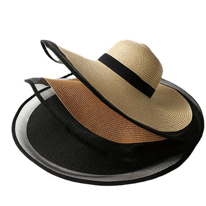 Sombrero de paja de ala grande temperamento moda