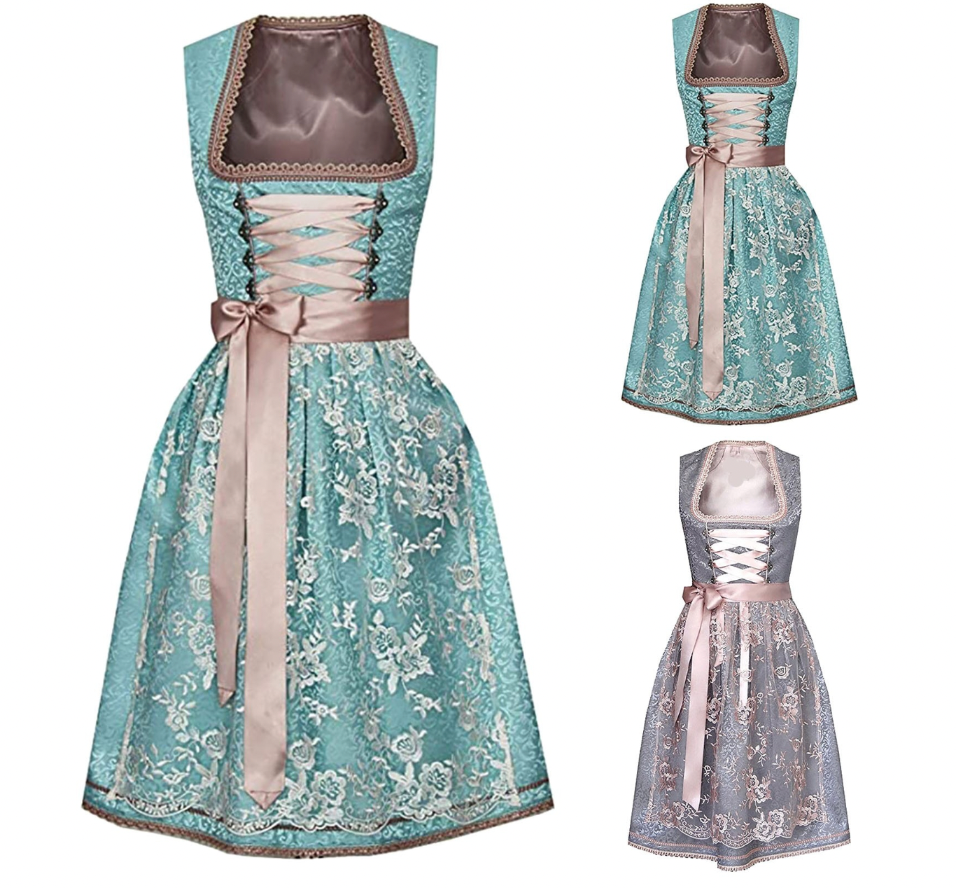 Trachtig Sonja - Traje tradicional único para mujer con delantal y blusa