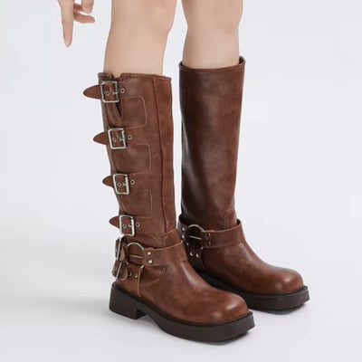 Rihana - Botas de caña ancha con tacón