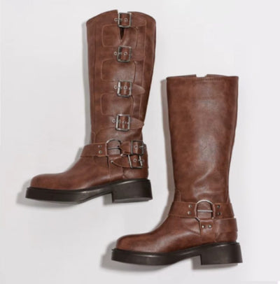 Rihana - Botas de caña ancha con tacón