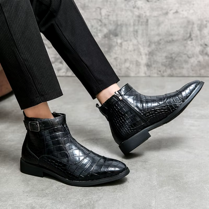 Elegantes botas Chelsea de piel para hombre