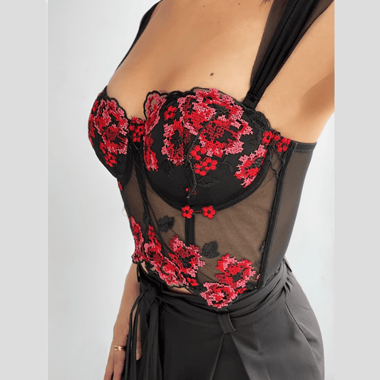 Kamil - Body estampado de rosas