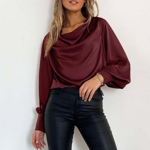 MARA - Elegante blusa en rojo vino