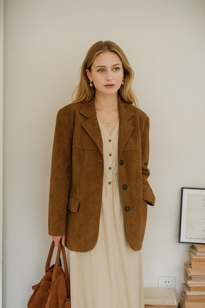 Blazer vintage de ante marron - Melissa