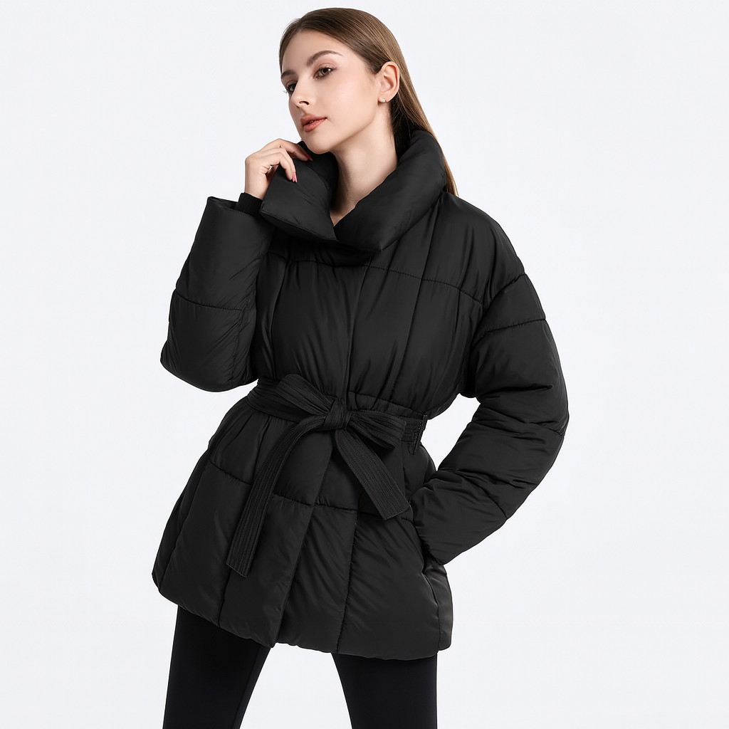 Abrigo tendencia de invierno para mujer con cinturon ajustable - Freja