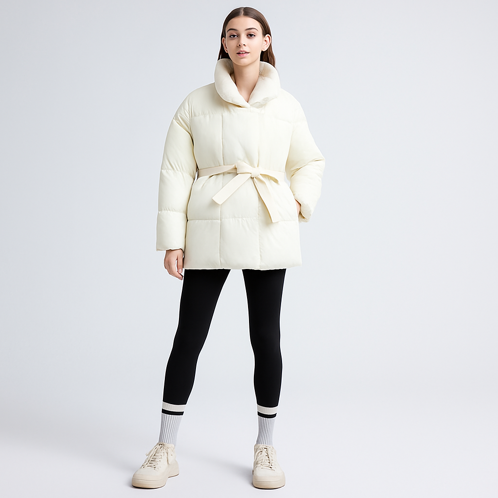 Abrigo tendencia de invierno para mujer con cinturon ajustable - Freja