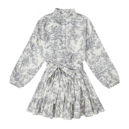 Vestido estampado mangas abullonadas - Rapinha