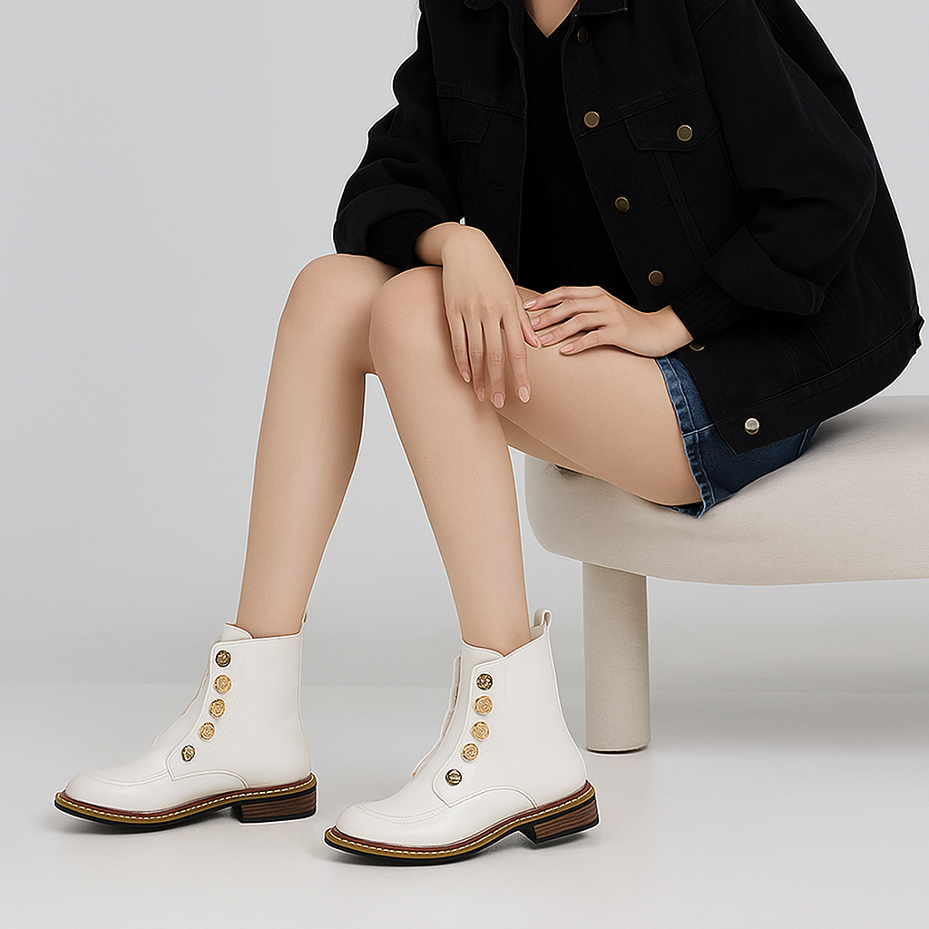 Botines con detalle de botones dorados - Enorie