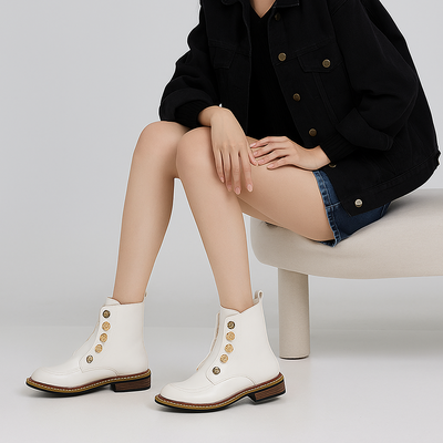 Botines con detalle de botones dorados - Enorie