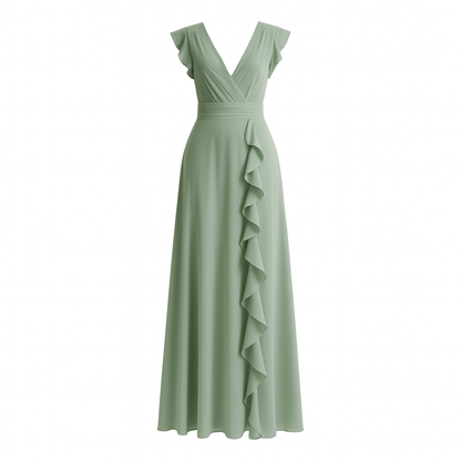 Vestido largo volantes mujer - Isolda