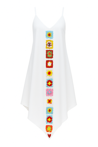 Vestido midi bohemio tirantes bordado frontal - Nayeli