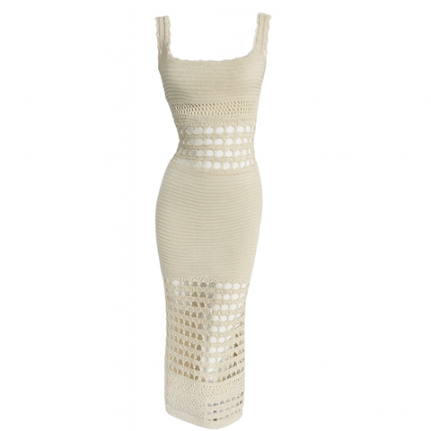 Vestido midi de punto calado ajustado - Danira