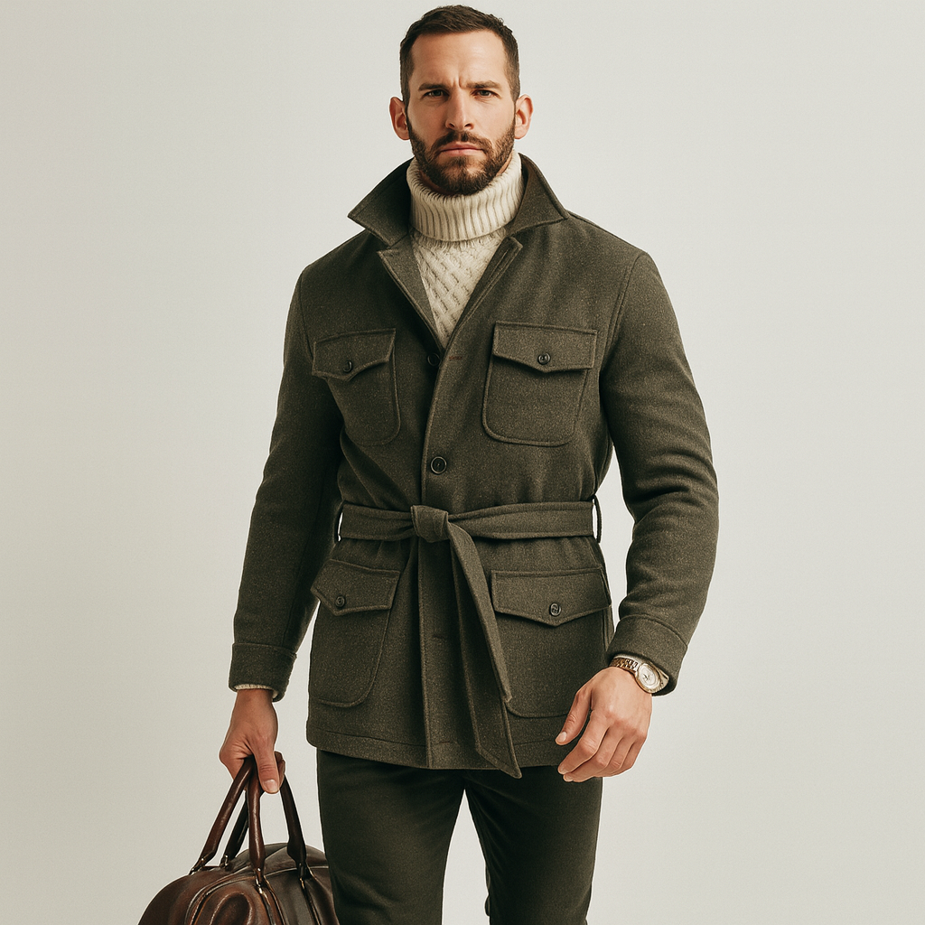 Chaqueta de lana con premium para hombre - Leandro