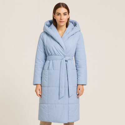 Abrigo largo acolchado para mujer con cinturon - Catrina