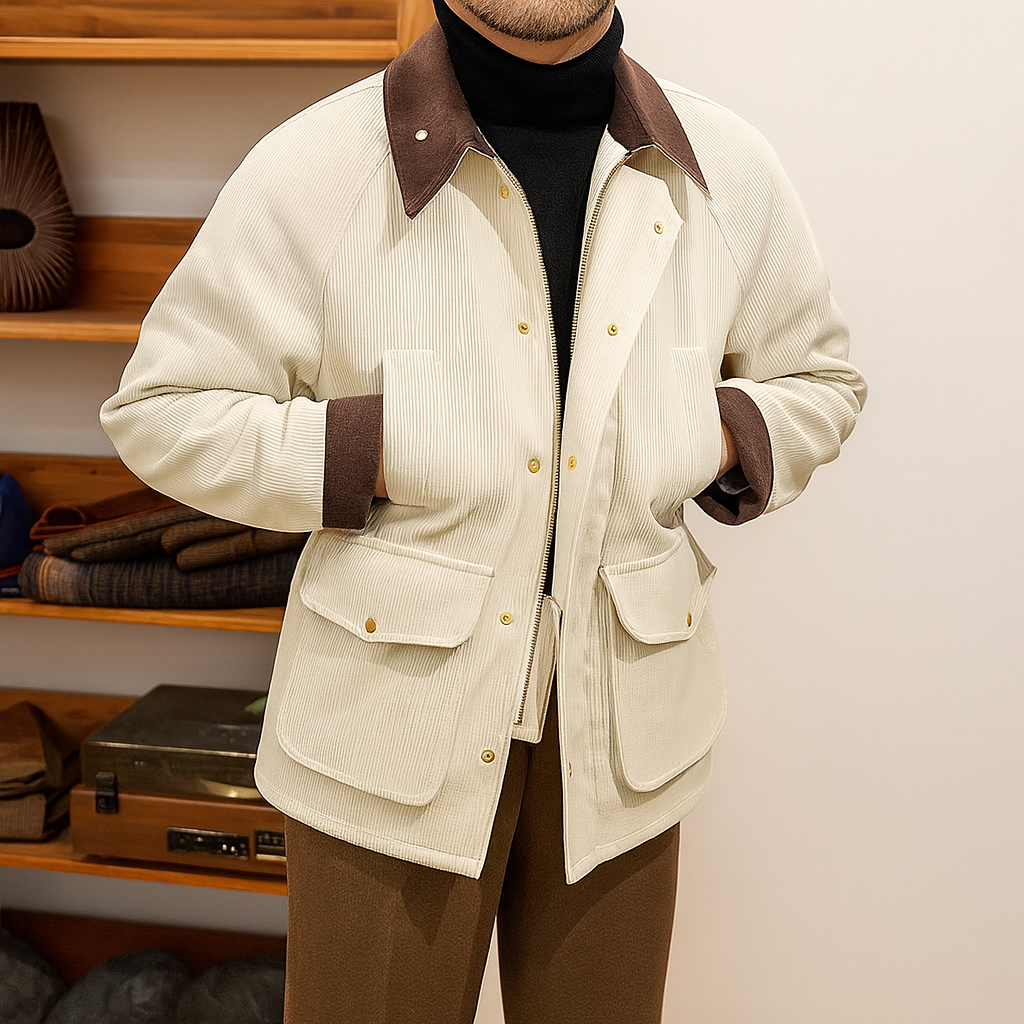 Lujosa chaqueta de pana para caballero estilo de otoño - Robinson