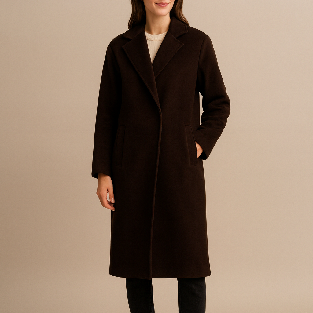 Abrigo de diseñador para mujer de corte amplio efecto - Alviane