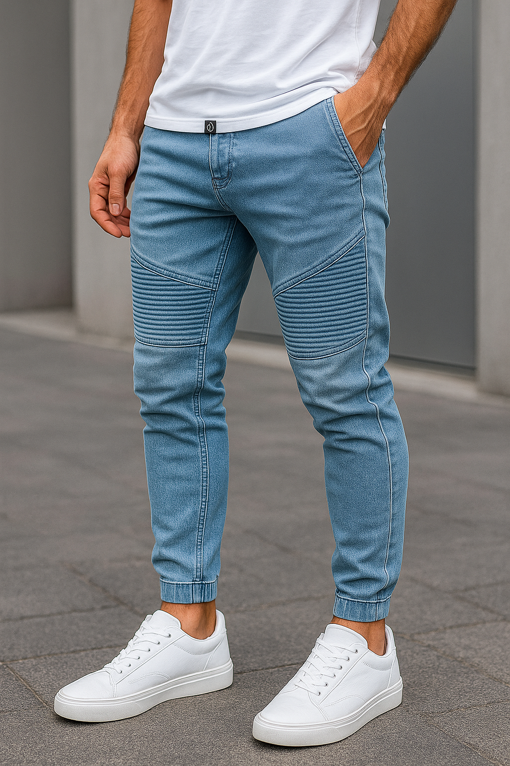 Pantalones para hombre de corte ajustado estilo motero - Vareon