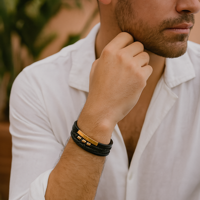 Majestic Vintage - Pulsera de cuero de lujo