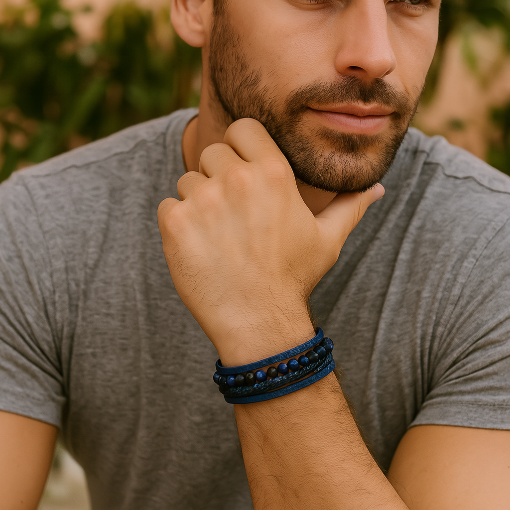 Elite Vintage - Pulsera de cuero de lujo