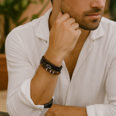 Elegant Vintage - Pulsera de cuero de lujo