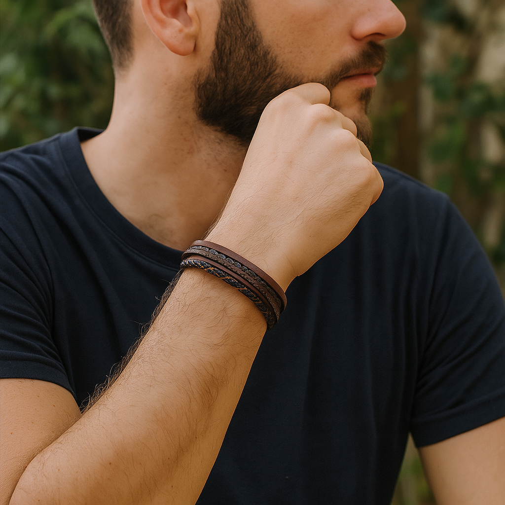 Prestige Vintage - Pulsera de cuero de lujo