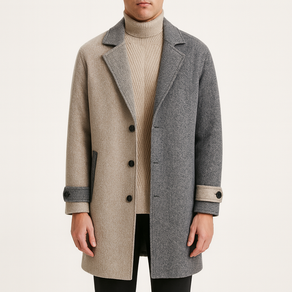 Abrigo de lana para hombre de corte medio - Diogo