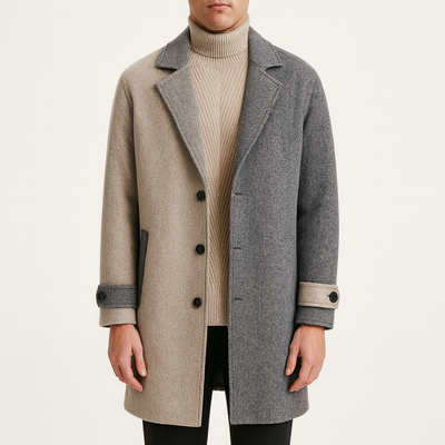 Abrigo de lana para hombre de corte medio - Diogo