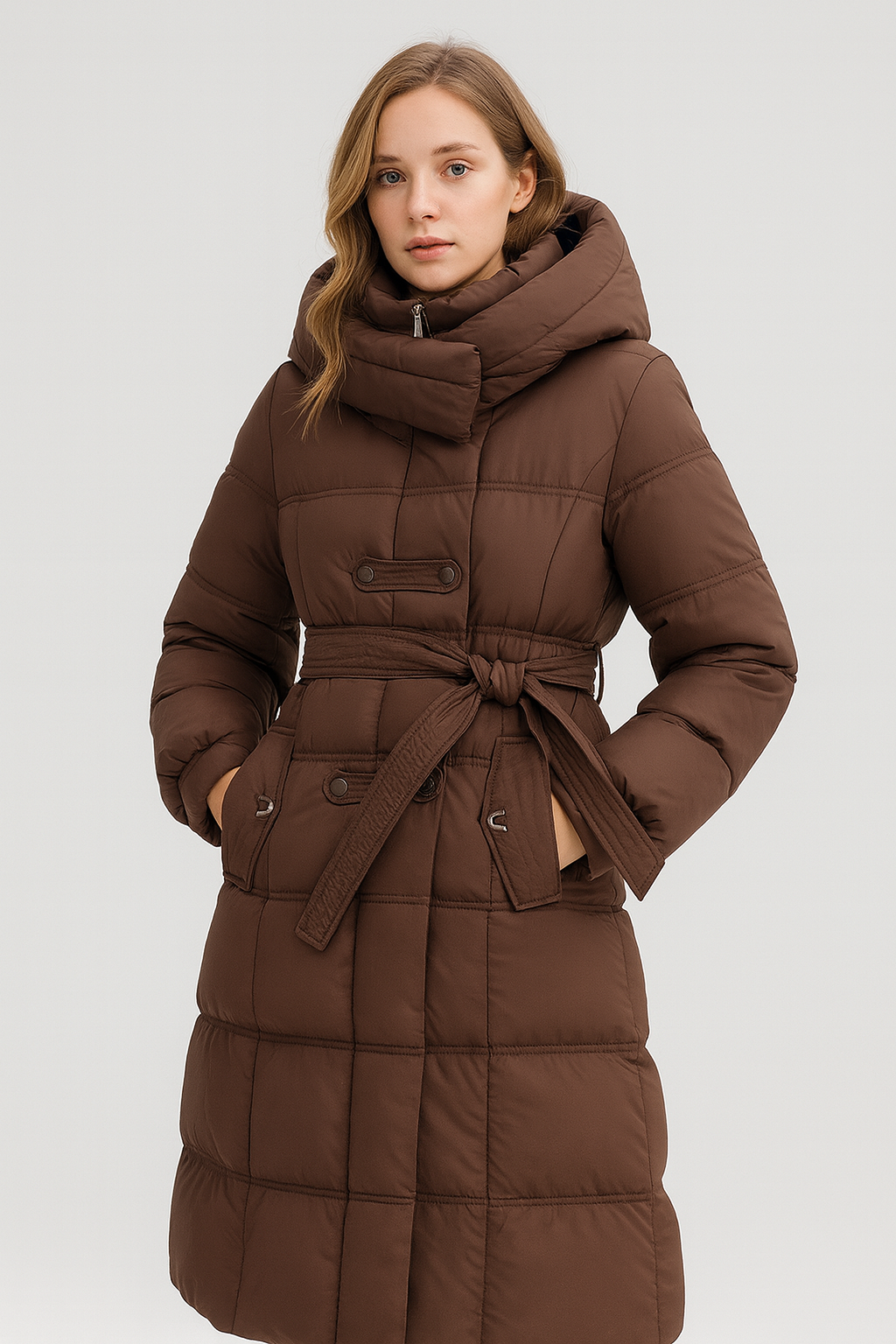 Abrigo acolchado para mujer estilo envolvente - Nalah