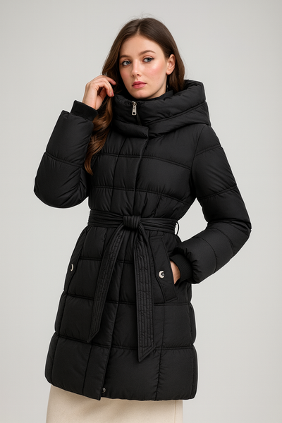 Abrigo acolchado para mujer estilo envolvente - Nalah