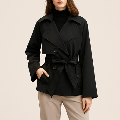 Gabardina corta para mujer de corte suelto - Elayne