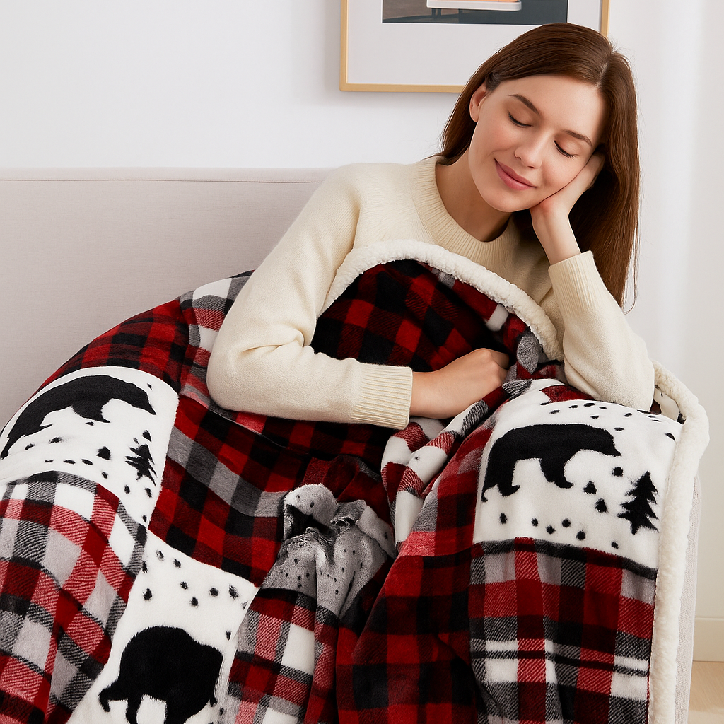 Manta térmica con estampado navideño