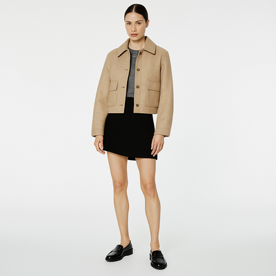 Chaqueta de otoño casual de mujer con solapa y bolsillos - Heidi