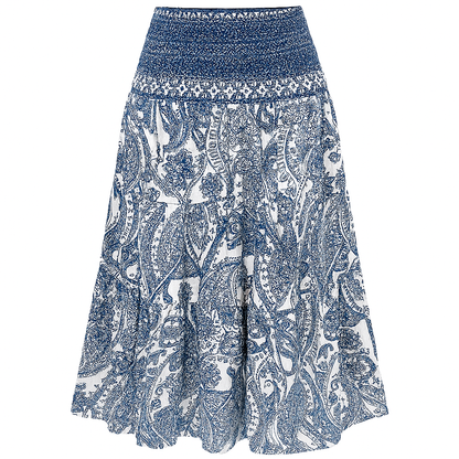 Falda larga mujer cintura elástica estampado bohemio – Éloise