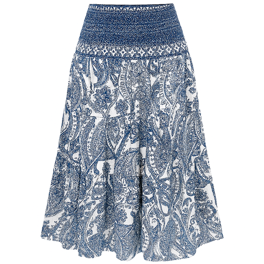 Falda larga mujer cintura elástica estampado bohemio – Éloise