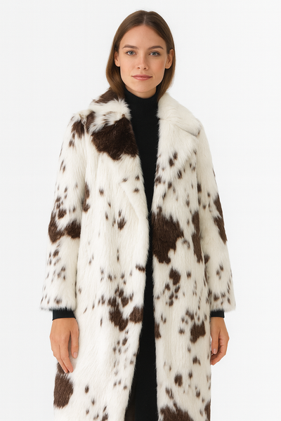 Abrigo largo mujer efecto textura estampada - Ilany