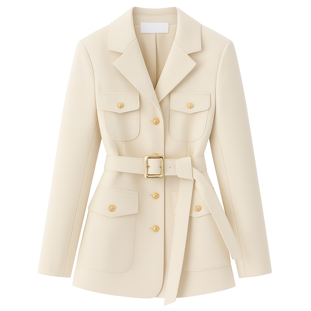 Blazer mujer con cinturón y bolsillos - Lorane