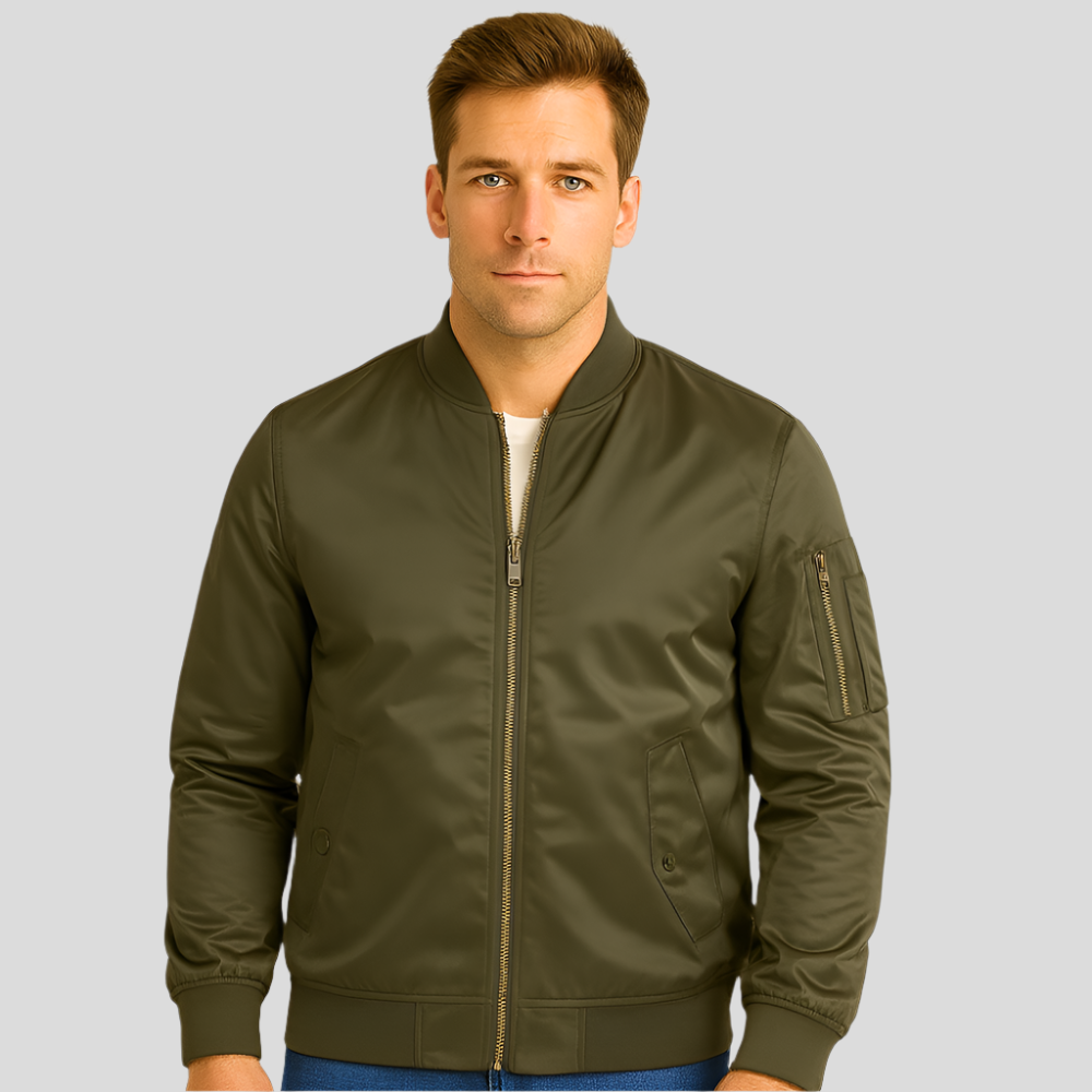 Chaqueta de hombre estilo bomber con cremalleras metalicas - Timothy