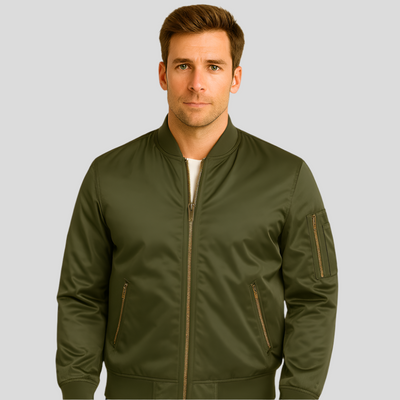 Chaqueta de hombre estilo bomber con cremalleras metalicas - Timothy