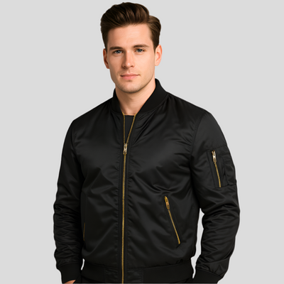 Chaqueta de hombre estilo bomber con cremalleras metalicas - Timothy