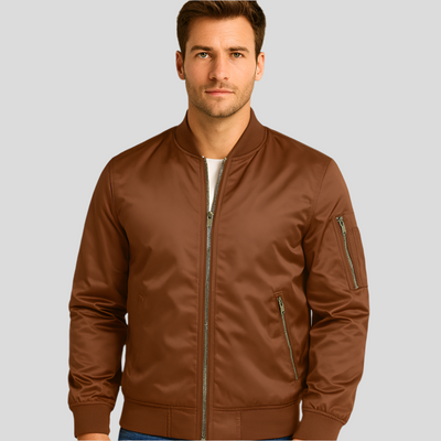 Chaqueta de hombre estilo bomber con cremalleras metalicas - Timothy