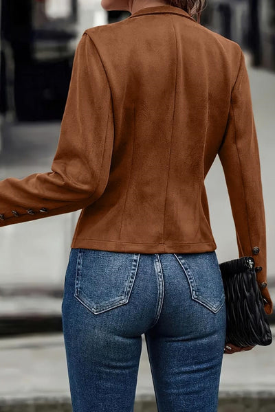 Chaqueta mujer piel vegana con botones - Clarisse